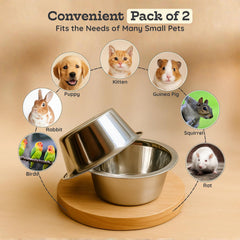 AASPIRE PETS 8oz bowls in dining setup, perfect for multi-pet households