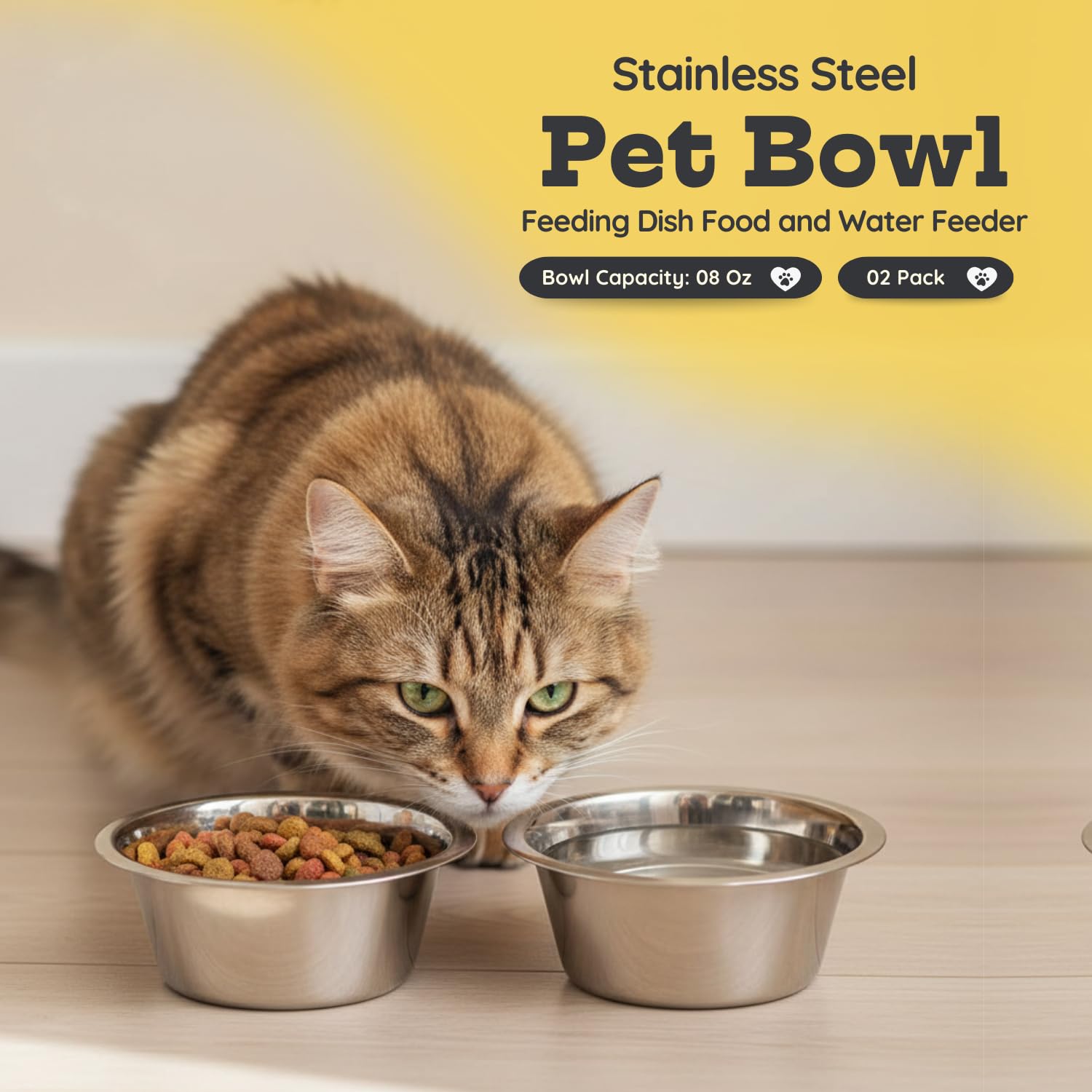 AASPIRE PETS bowls 8oz side view highlighting compact durable design for daily meals