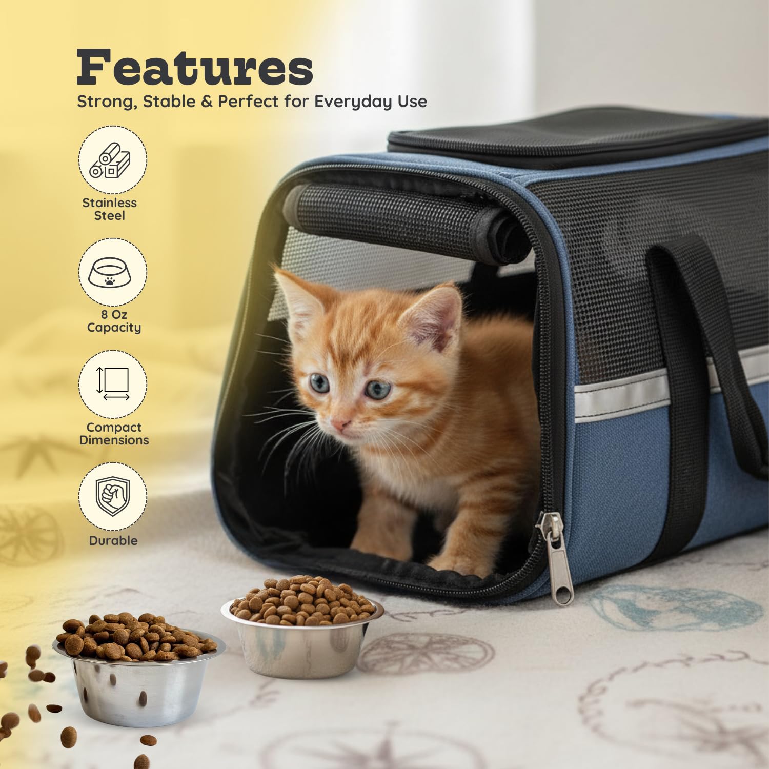 AASPIRE PETS bowls close-up, smooth finish resists odor buildup