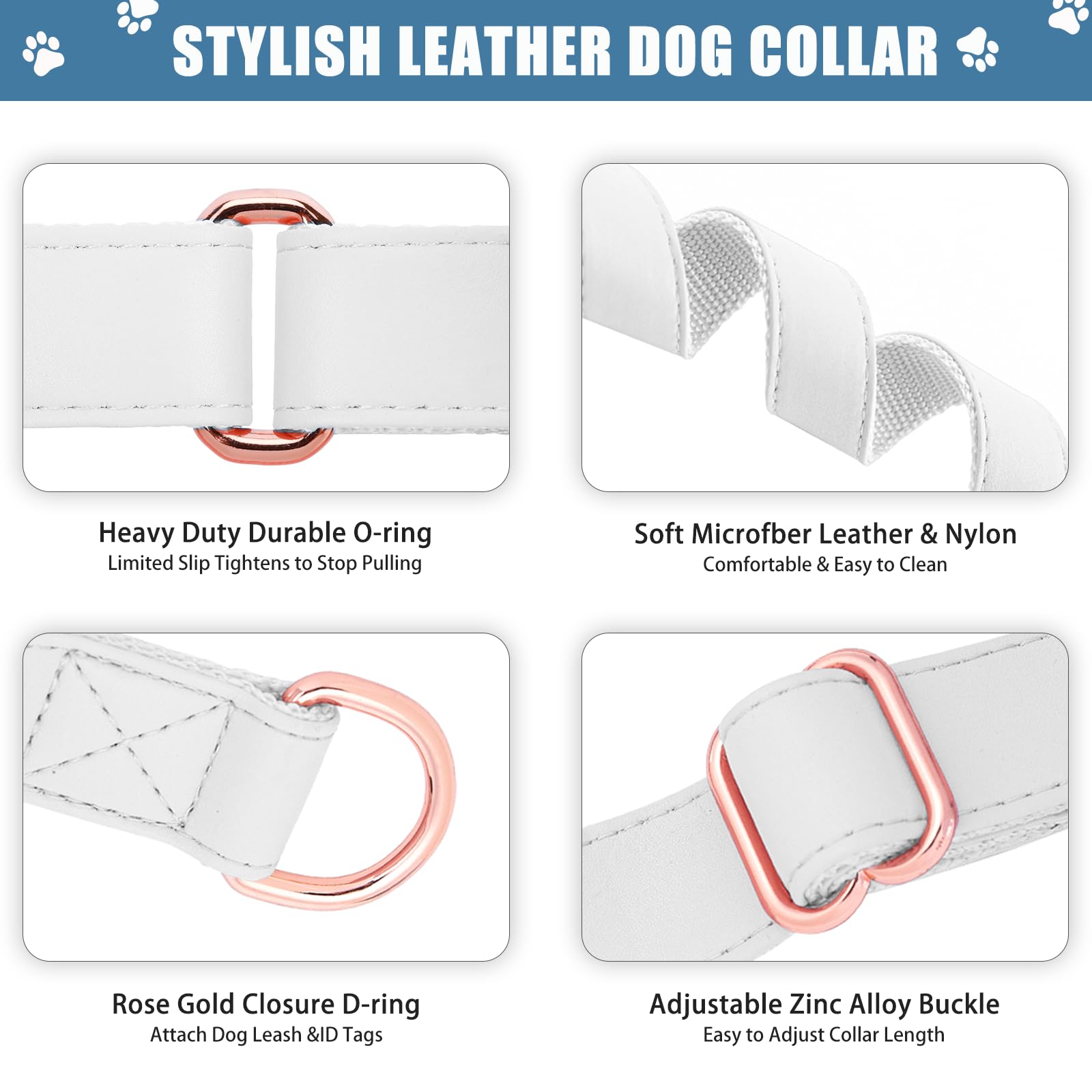 AaufiLux adjustable martingale collar fits growing dogs with secure closure.