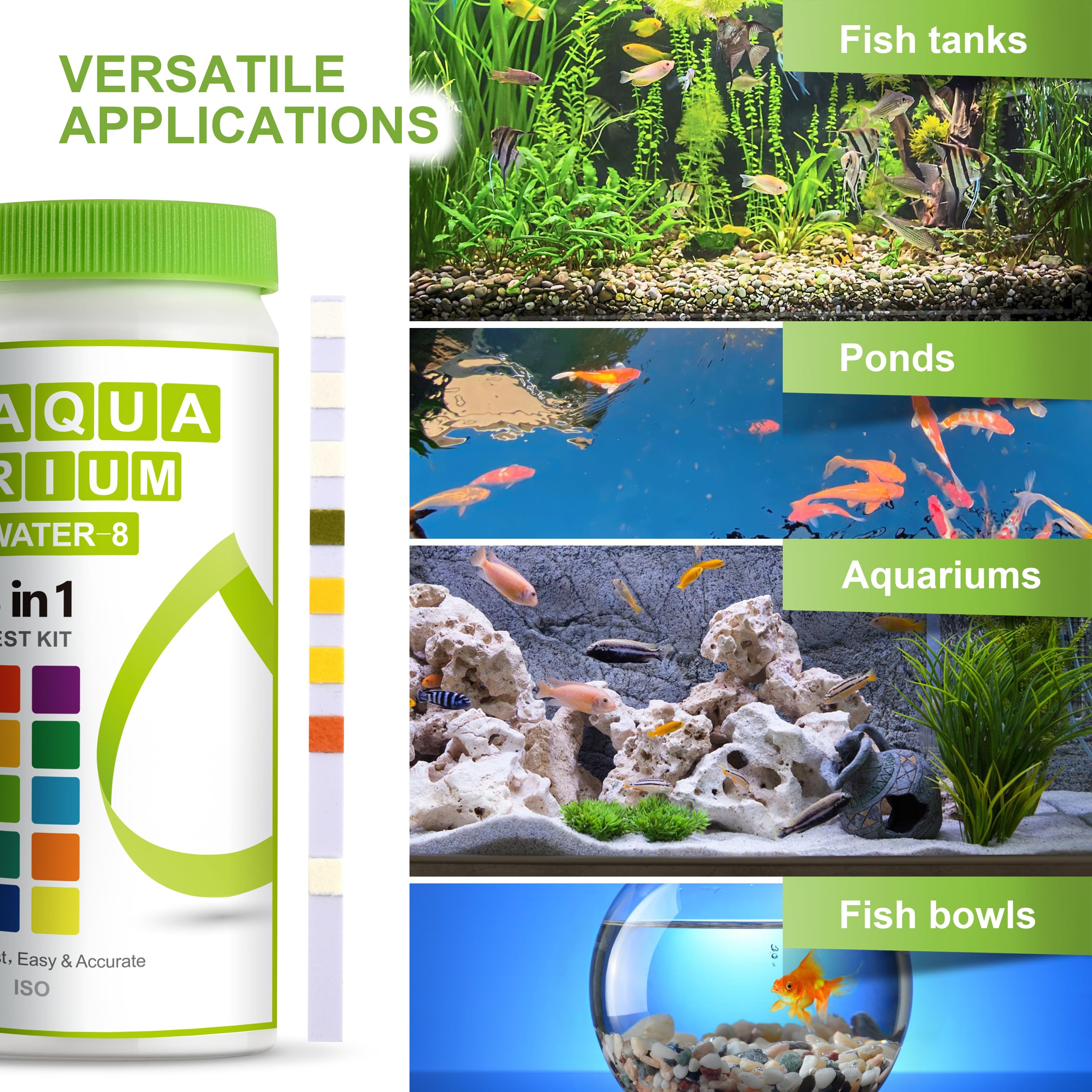 AAwipes test strip color chart helps read accurate water parameter levels.