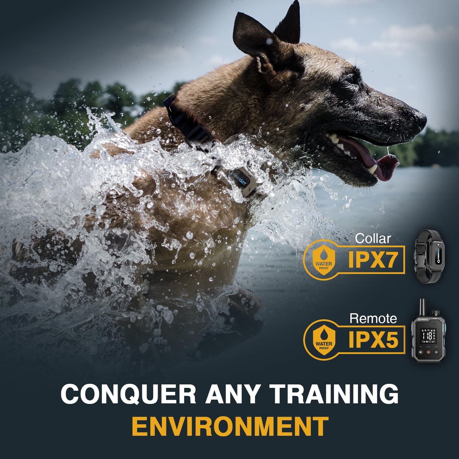 ABBIDOT 4500 ft range enables flexible, off-leash training sessions.