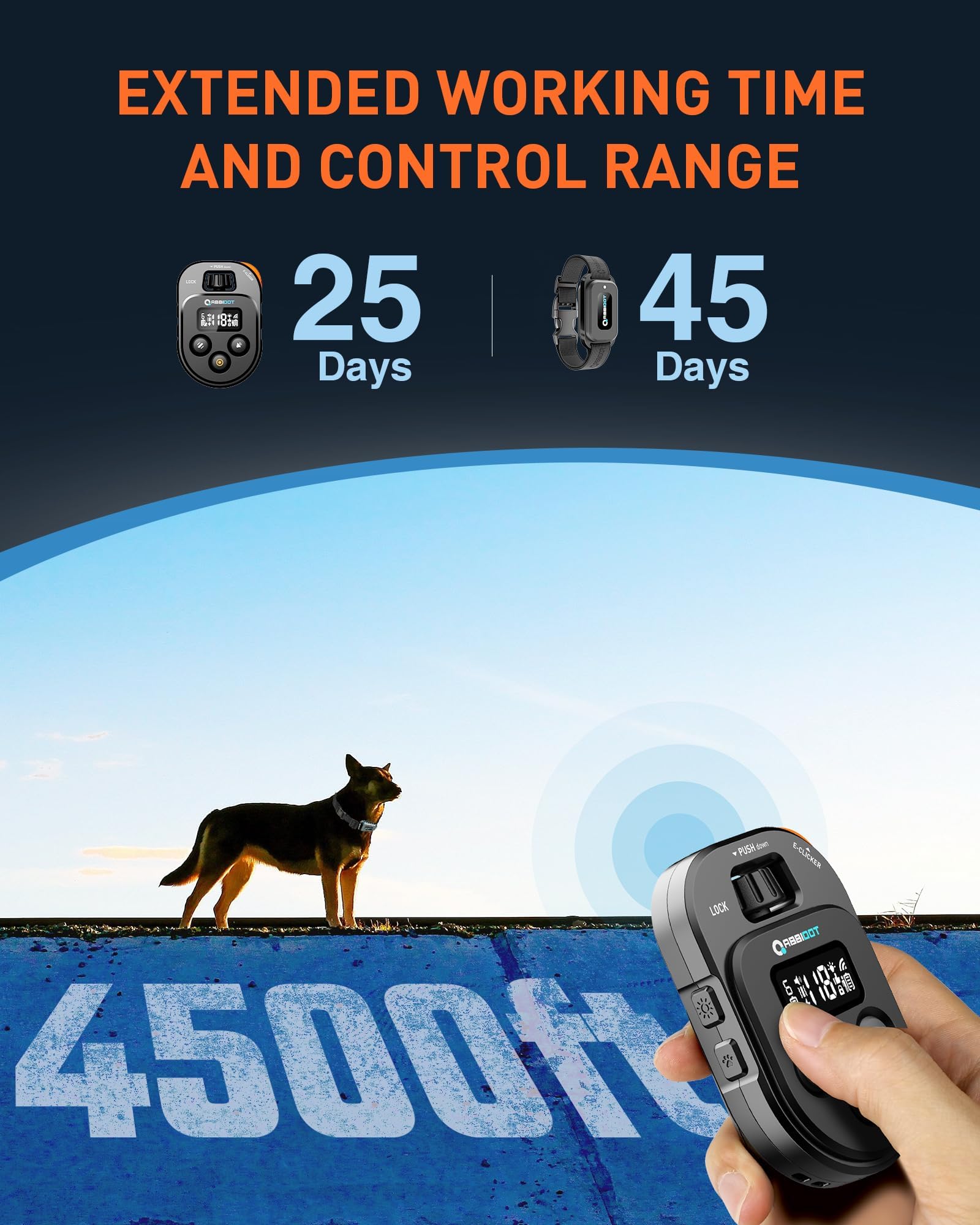 ABBIDOT remote battery life shown for extended training sessions