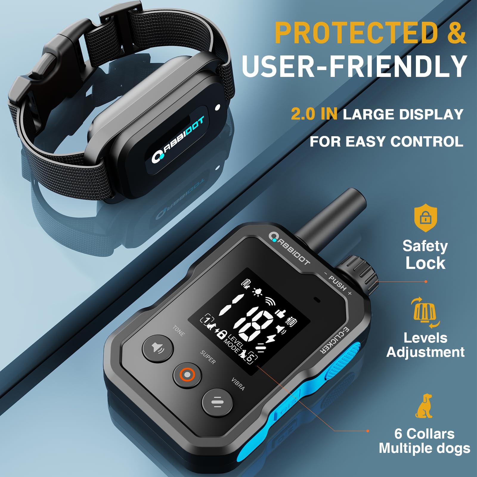 ABBIDOT six training modes including tones, vibration, and safe shock.