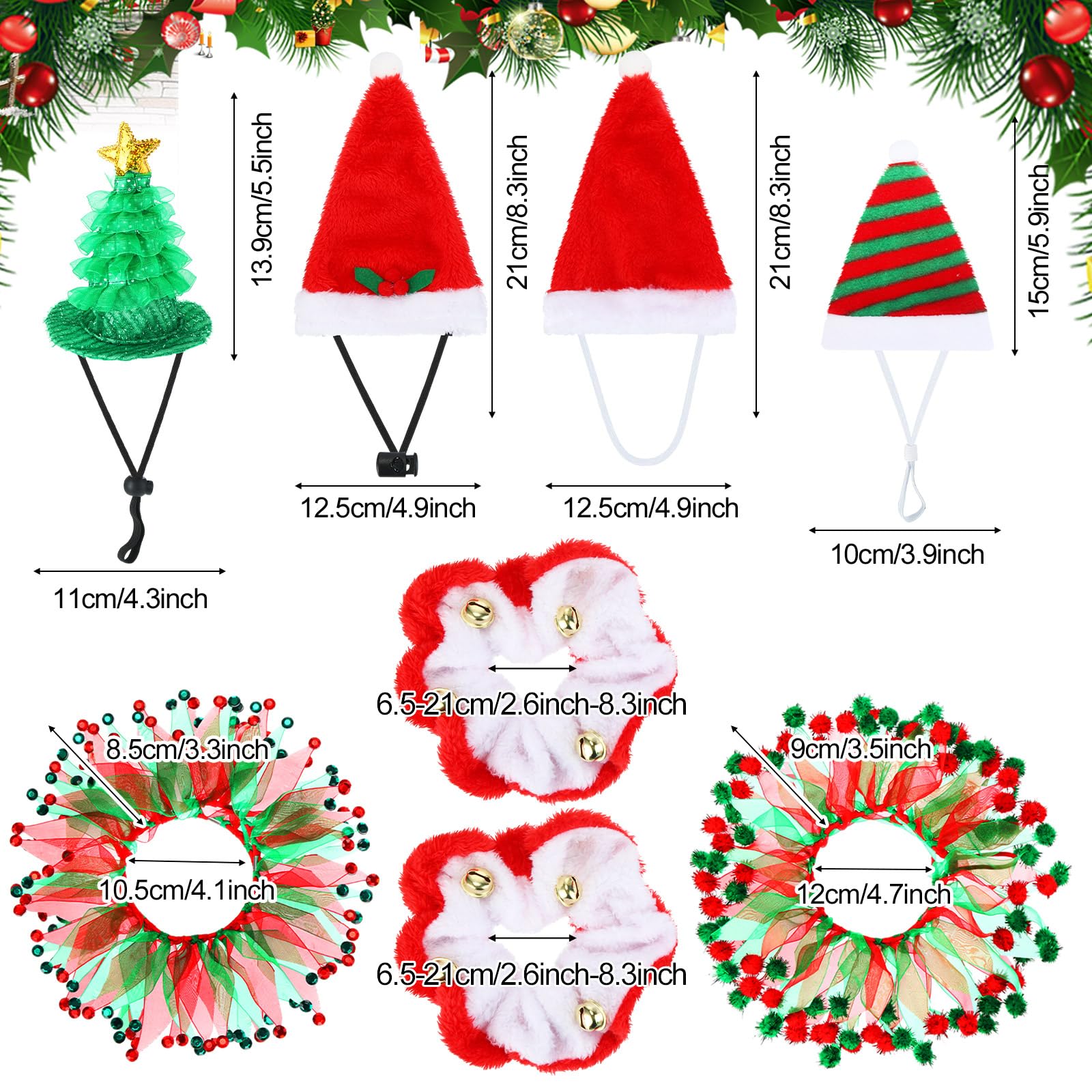 Abbylike 4-piece Christmas costume pack fits multiple pets