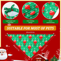 Abbylike Santa-pattern dog bandana for cheerful holiday looks