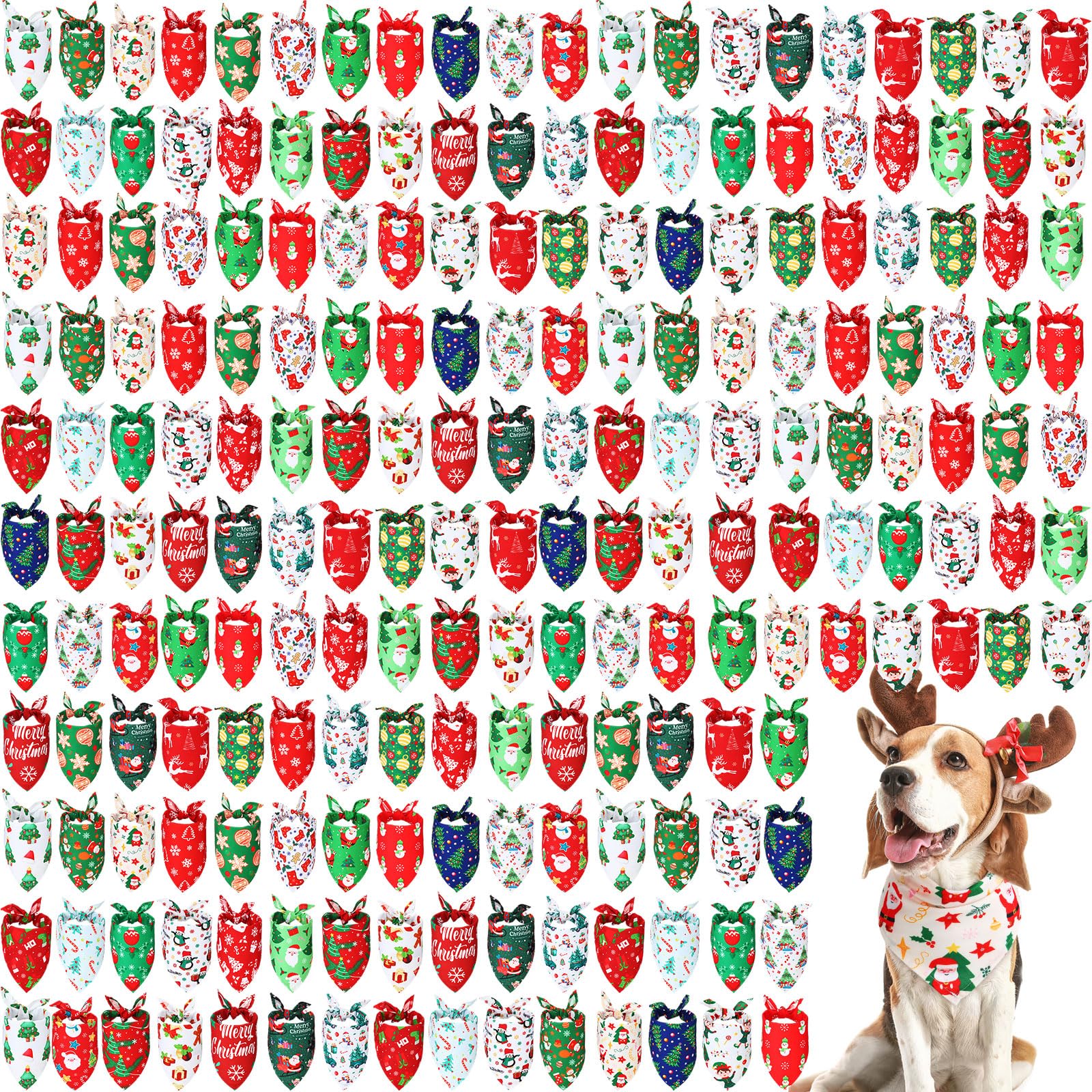 Abbylike Christmas bandana in red and green for festive photo props