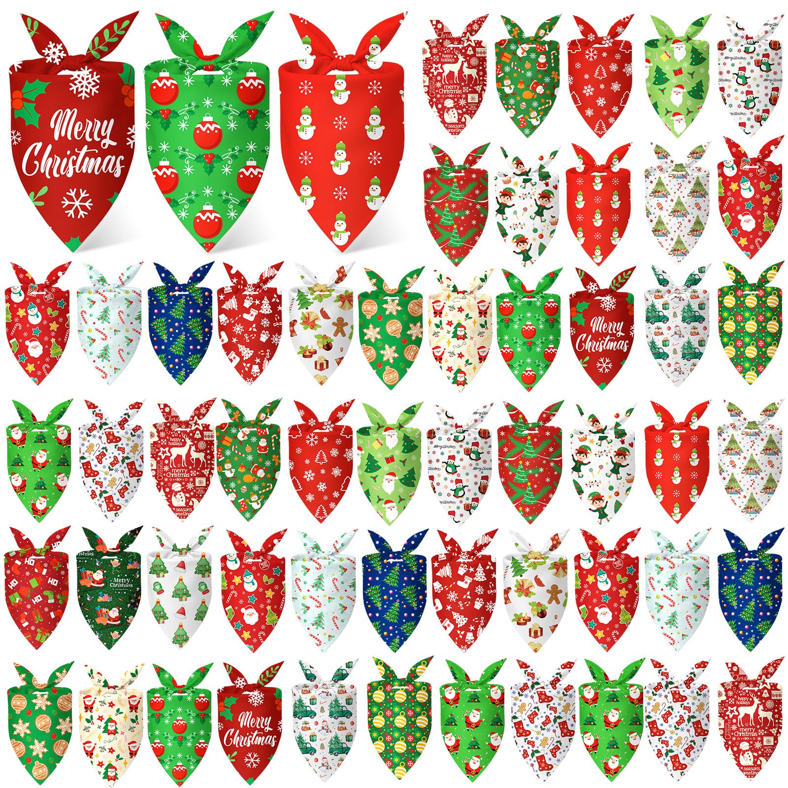 Abbylike Christmas dog bandana Snowman design for festive photo props