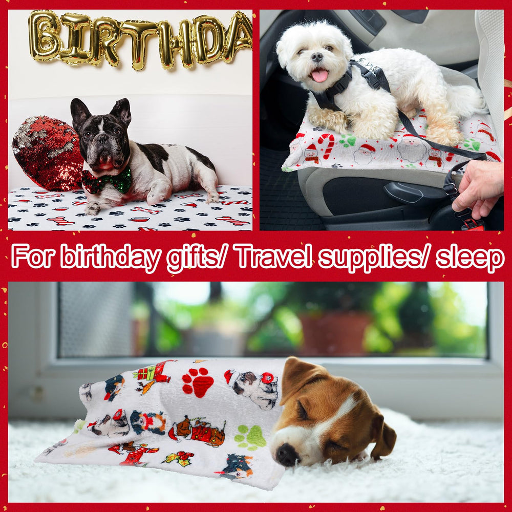 Abbylike Christmas dog blanket easy-care design simplifies cleanup