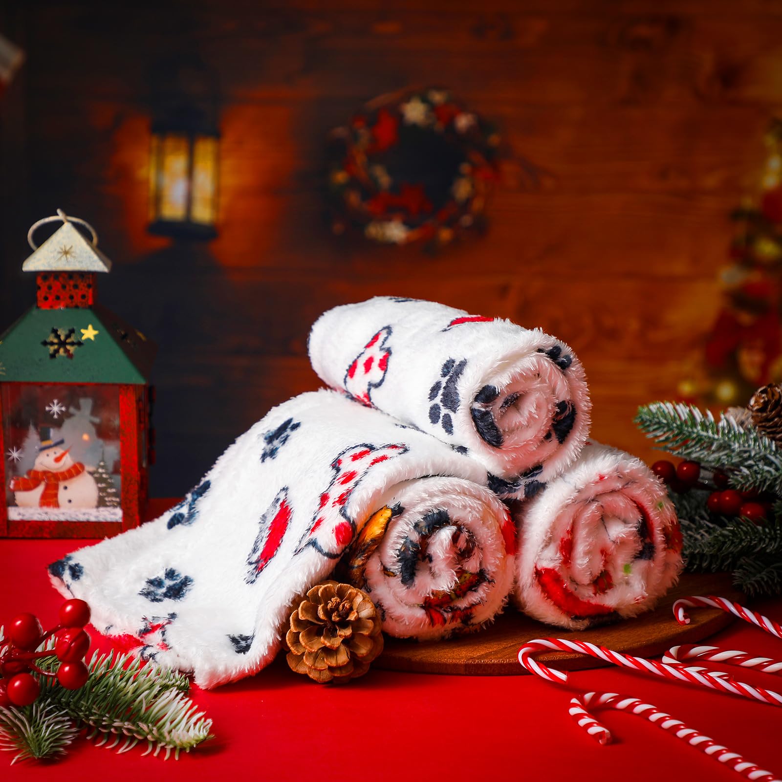 Abbylike Christmas dog blanket soft flannel 30x20 provides warm comfort on beds
