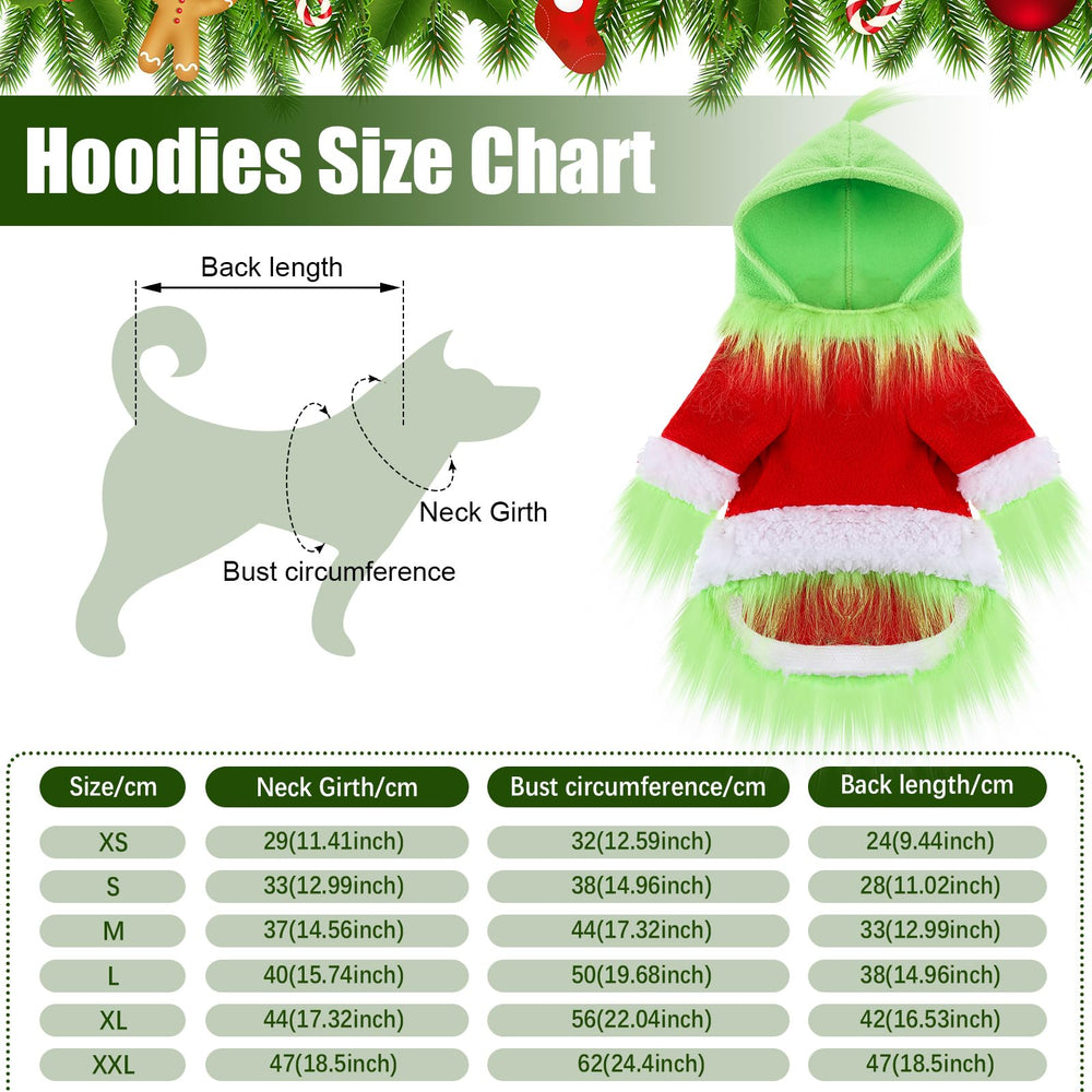 abbylike dog christmas outfit hoodie hat back view cozy holiday style