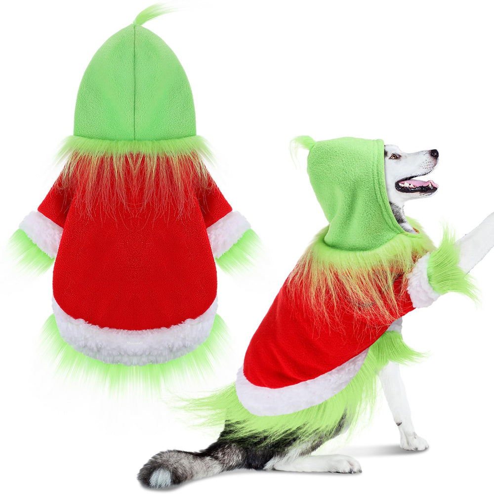 abbylike dog christmas outfit hoodie hat front view for festive pet photos