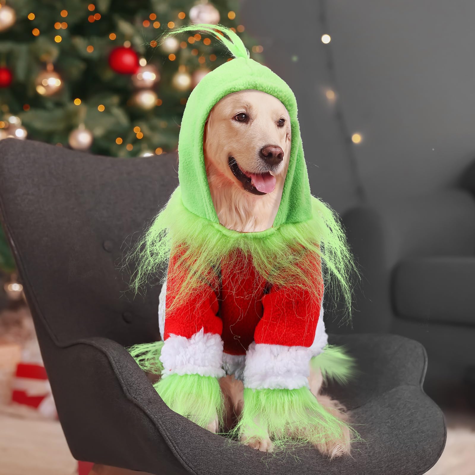 abbylike dog christmas outfit hoodie hat on-pet wearability for celebrations