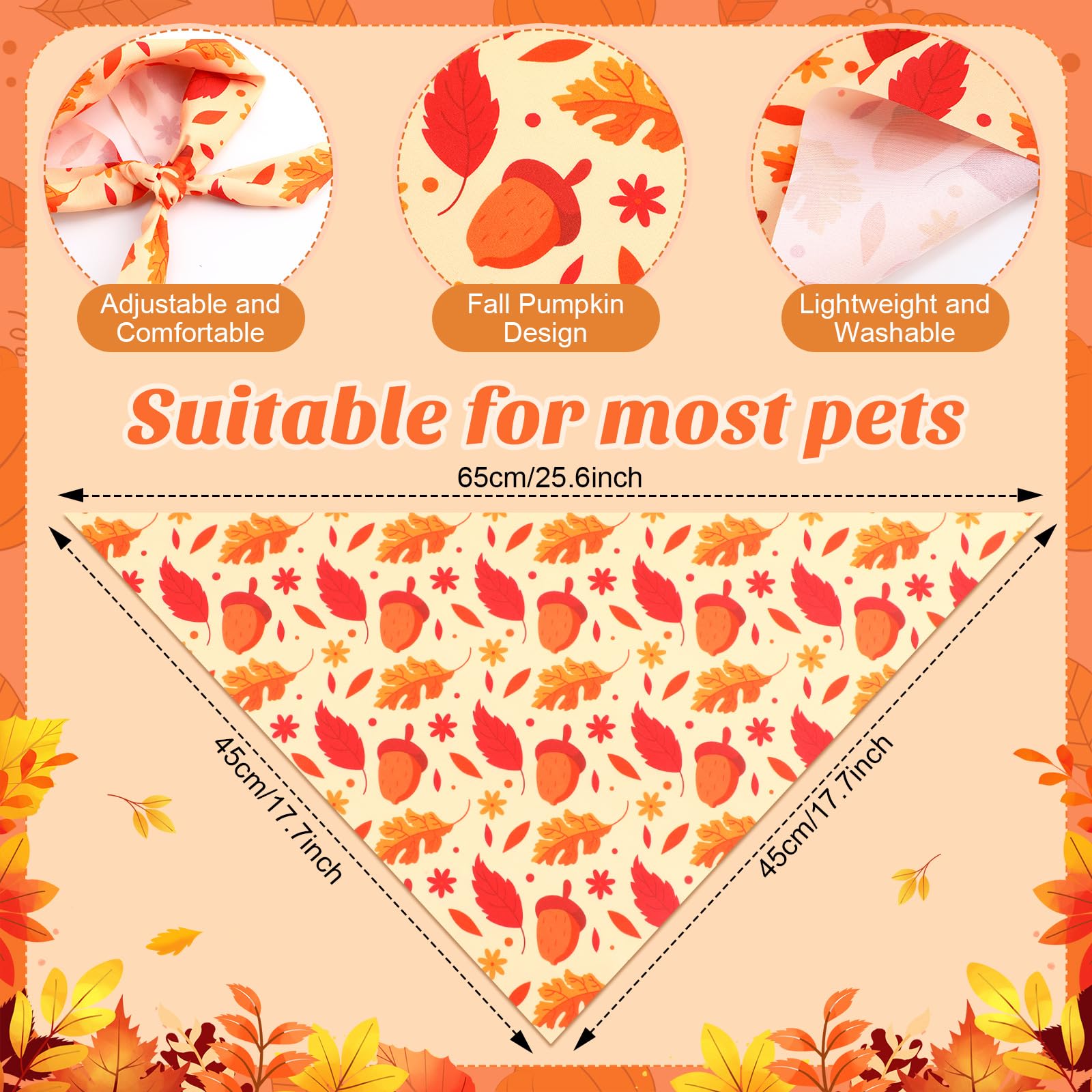 Abbylike fall dog bandana hello autumn design adds charm to pet events and daily strolls