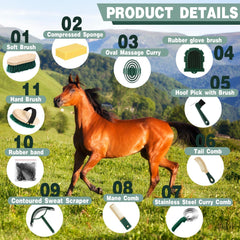 Abbylike hard brush aids mud and dirt removal for a clean coat