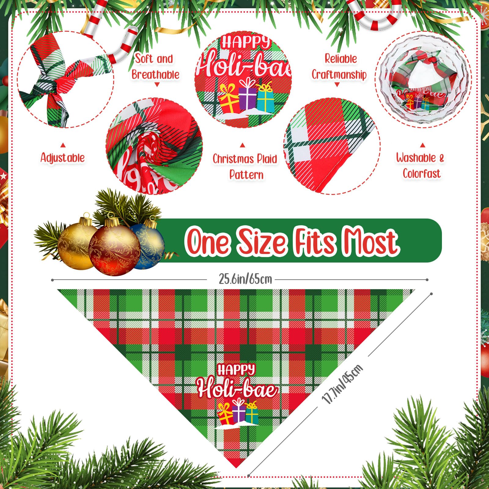 Abbylike holiday plaid pet bandanas bring cheerful charm to everyday walks and celebrations.