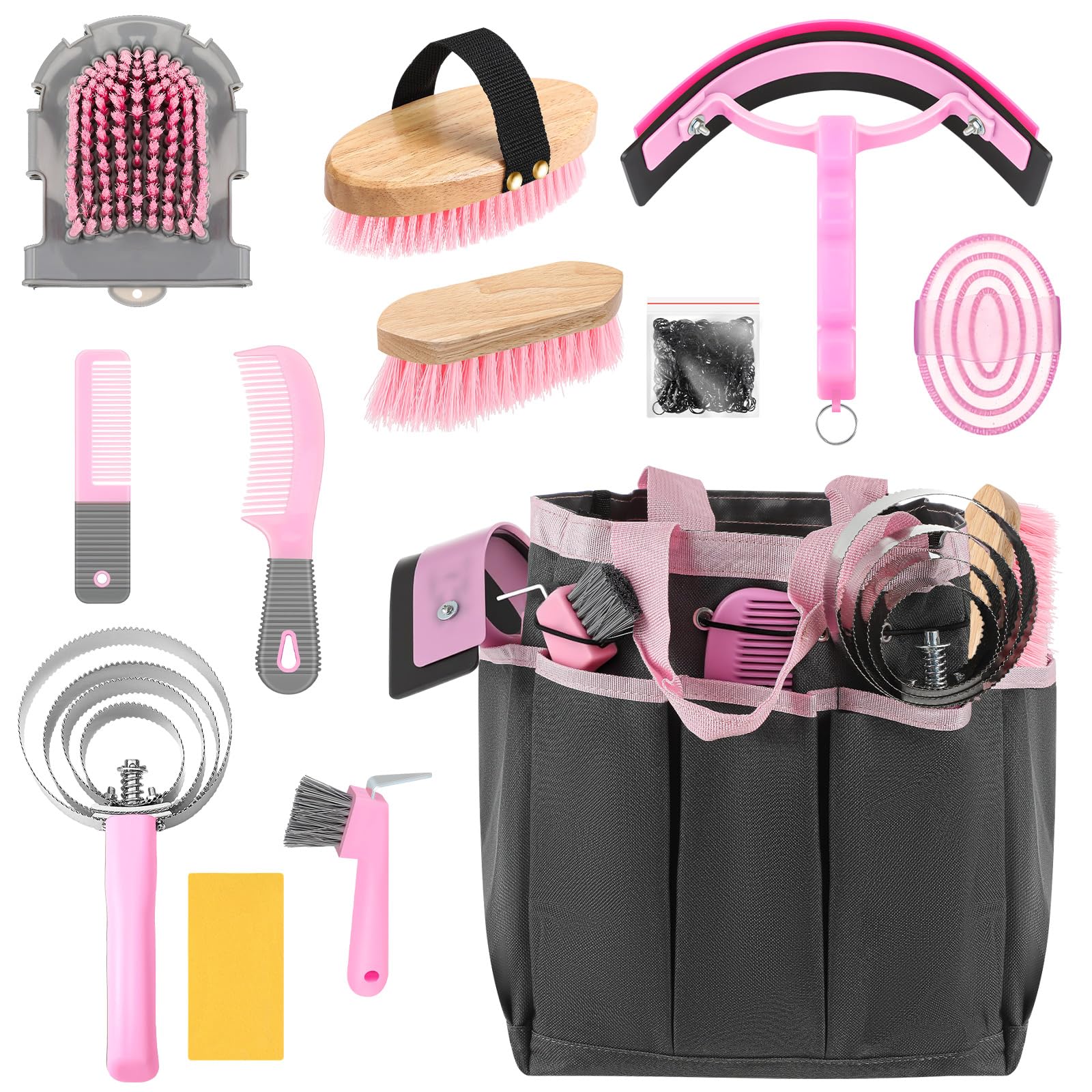 Abbylike horse grooming kit organizer tote keeps tools neatly stored for easy access