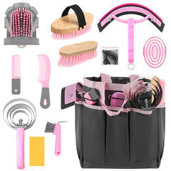 Abbylike horse grooming kit organizer tote keeps tools neatly stored for easy access