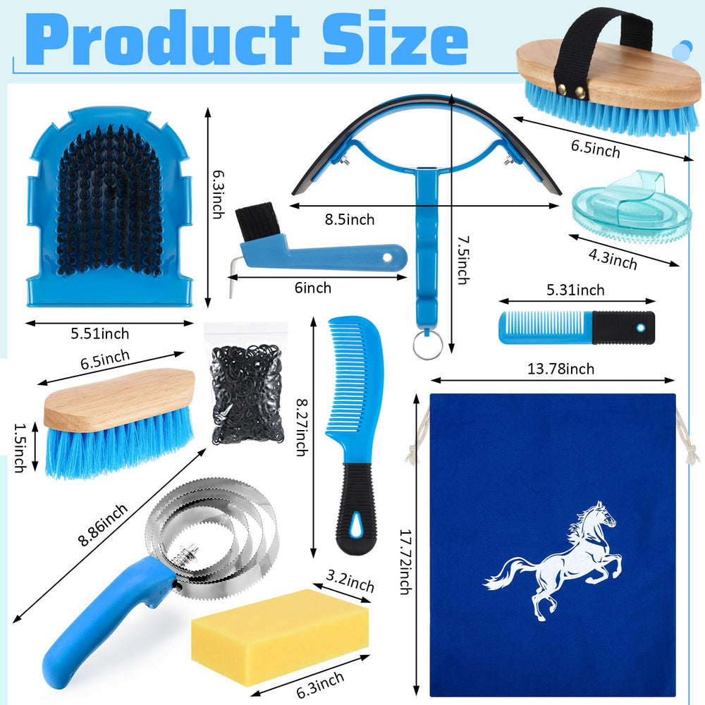 Abbylike horse grooming kit oval massage brush for soothing grooming