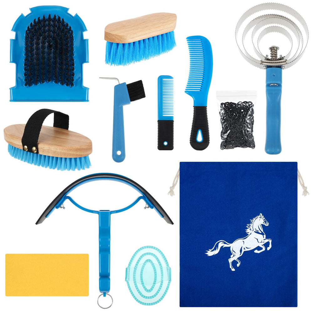 Abbylike horse grooming kit storage bag keeps tools organized for easy tack room use