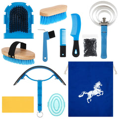 Abbylike horse grooming kit storage bag keeps tools organized for easy tack room use