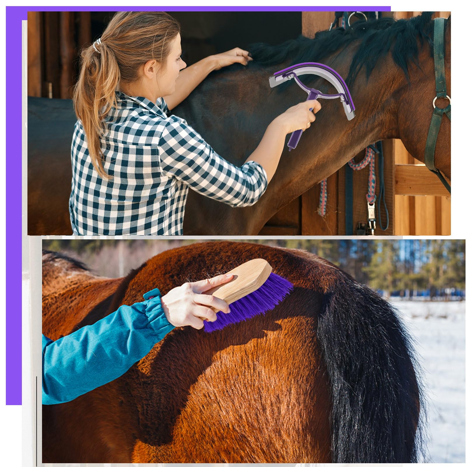 Abbylike horse grooming kit sweat scraper for moisture removal after rides