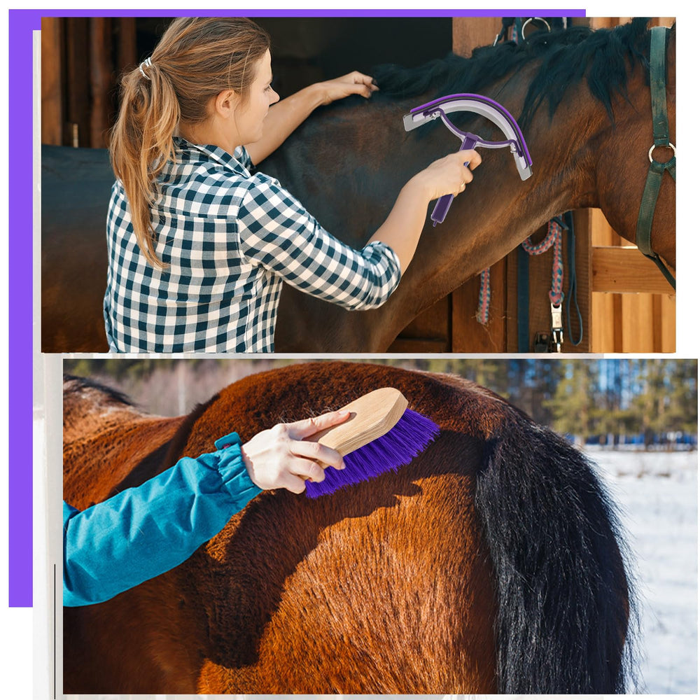 Abbylike horse grooming kit sweat scraper for moisture removal after rides