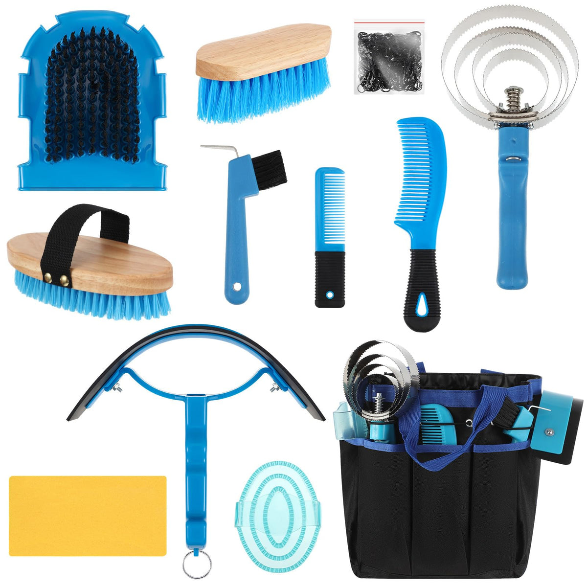 Abbylike organizer tote blue keeps grooming supplies organized for easy travel and storage.