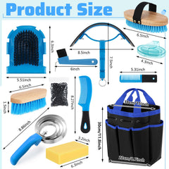 Abbylike oval massage brush shown for gentle full-body grooming and soothing horse massages.