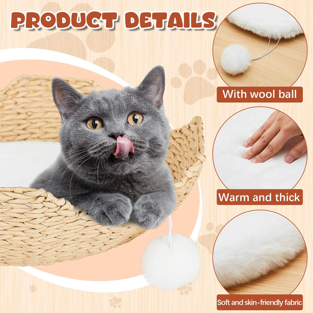 Abbylike pet bed padding back sponge detail highlights durable, fluffy support.