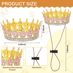 Abbylike pink cat crown with rhinestones for cute cosplay and celebrations