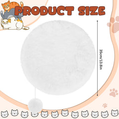 Abbylike round pet bed faux rabbit fur texture close-up emphasizes cozy warmth.