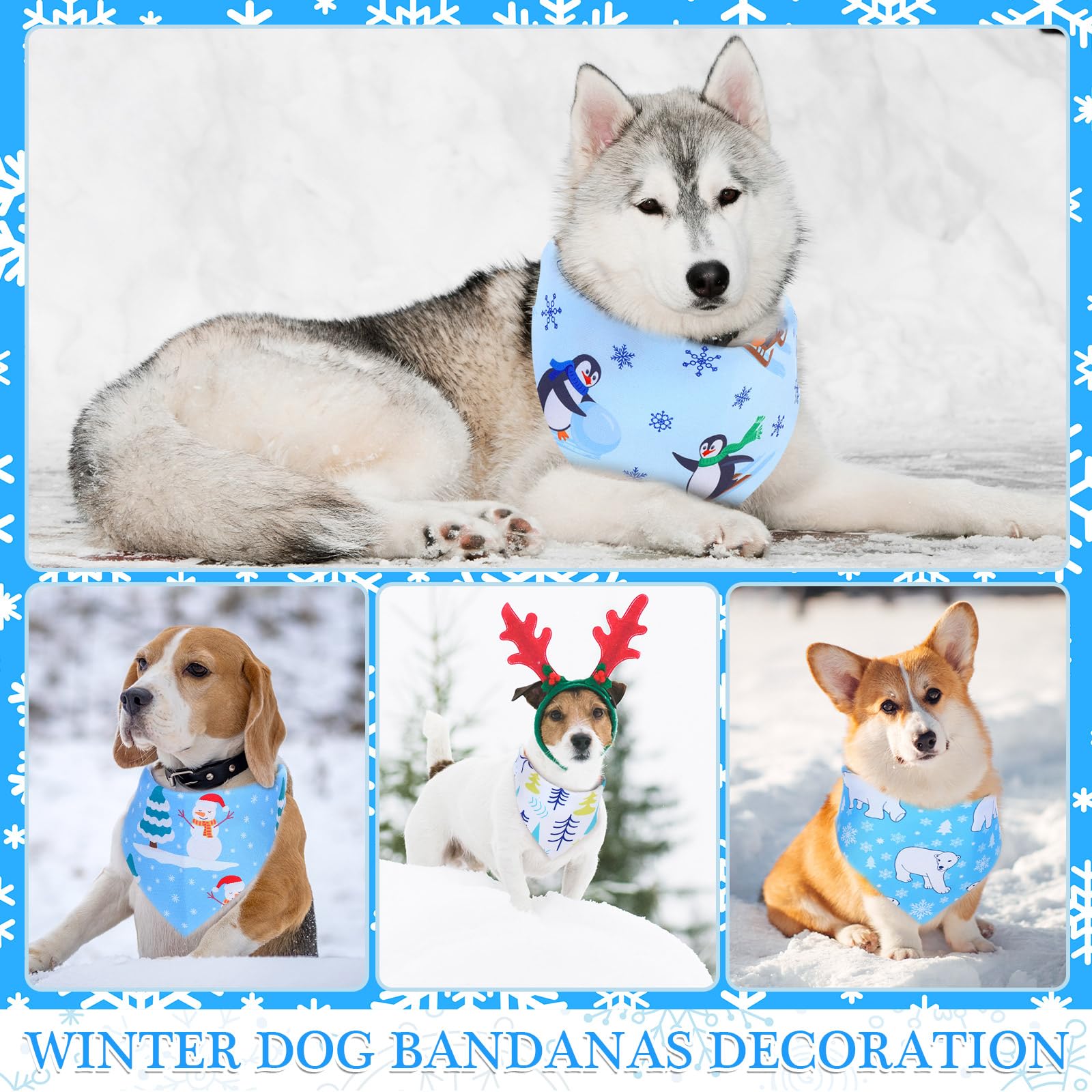 Abbylike polar bear pattern bandana adds charming seasonal flair to outings.