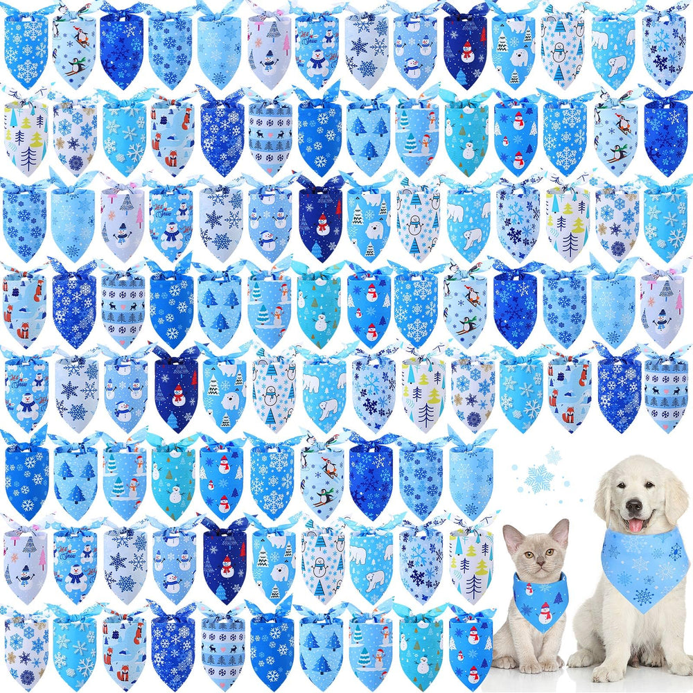 Abbylike winter dog bandana snowflake pattern for festive photo props and daily wear.