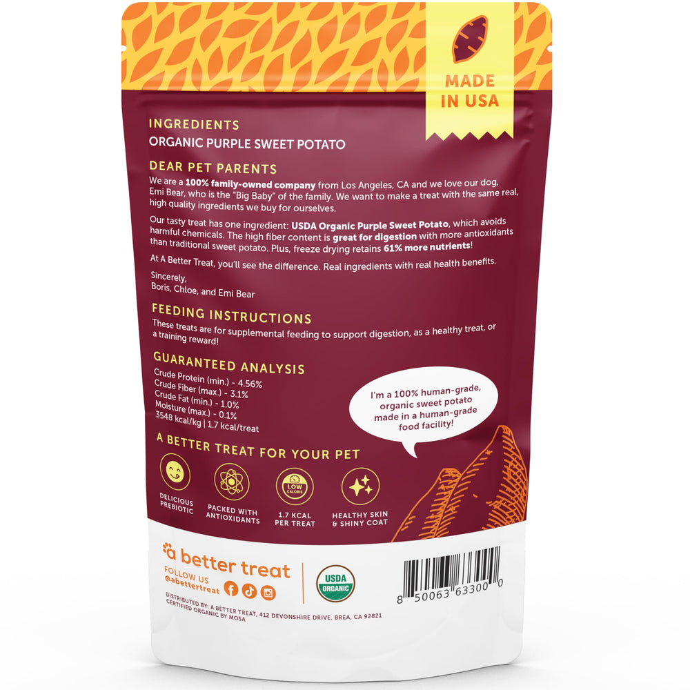 A Better Treat made in USA in an organic-certified facility