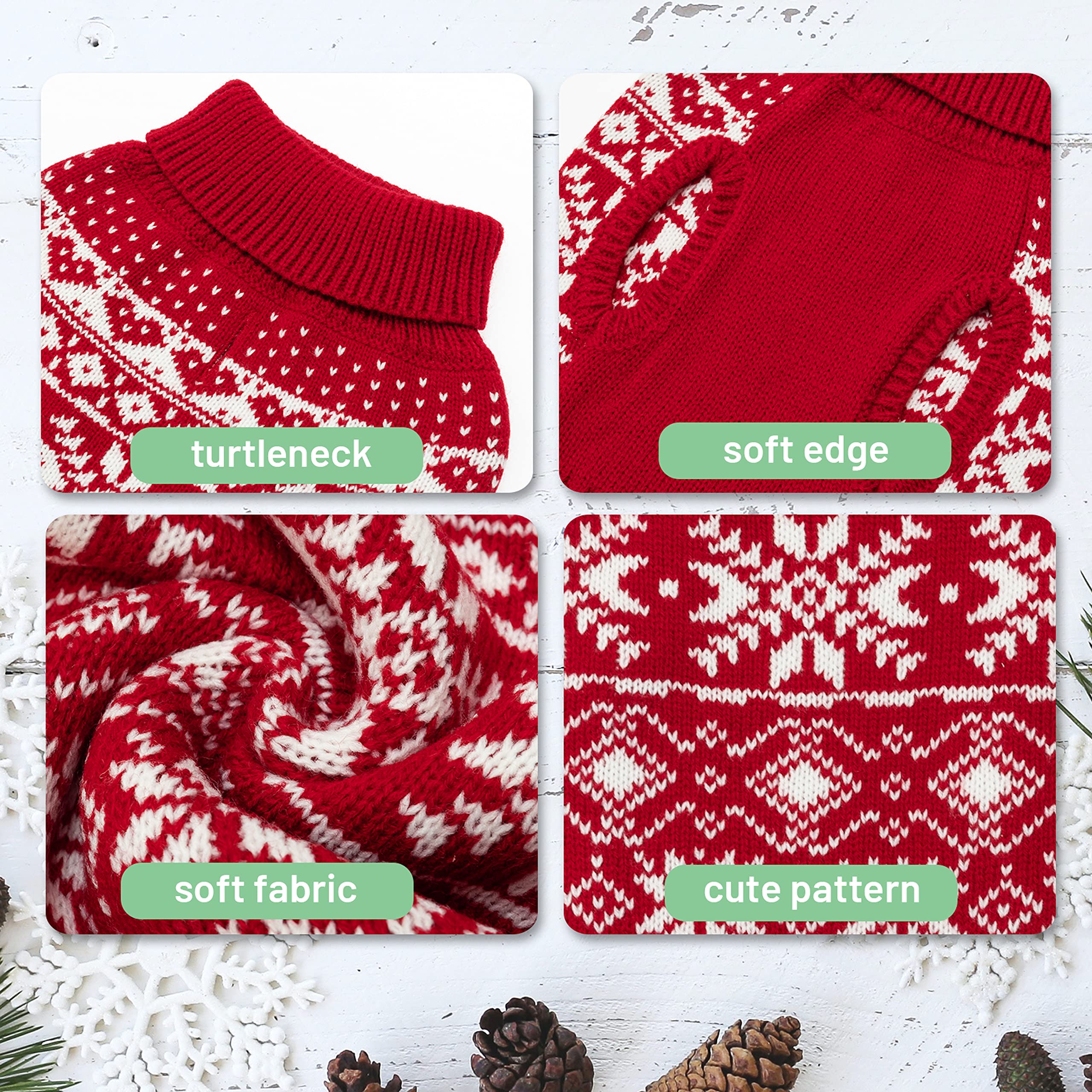 ABFEKIEA dog sweater with leash hole enables harness-enabled winter strolls