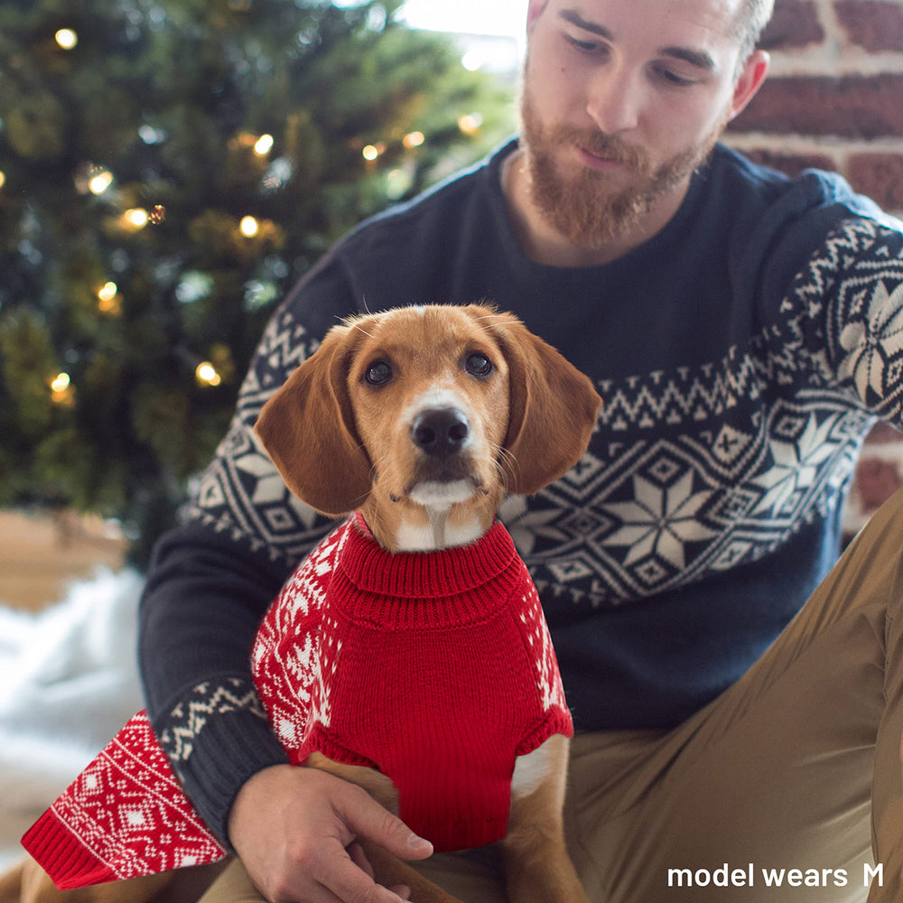 ABFEKIEA dog sweater available in multiple sizes with a size chart