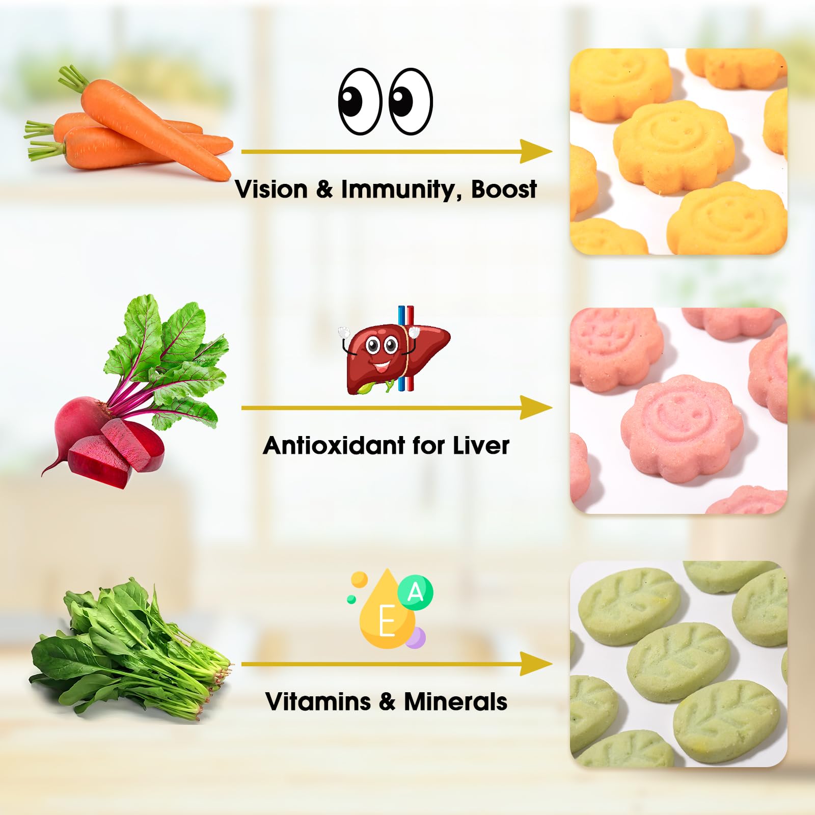 Abizoo 3 Vegetable Chews beet-purple pieces rich in antioxidants for energy