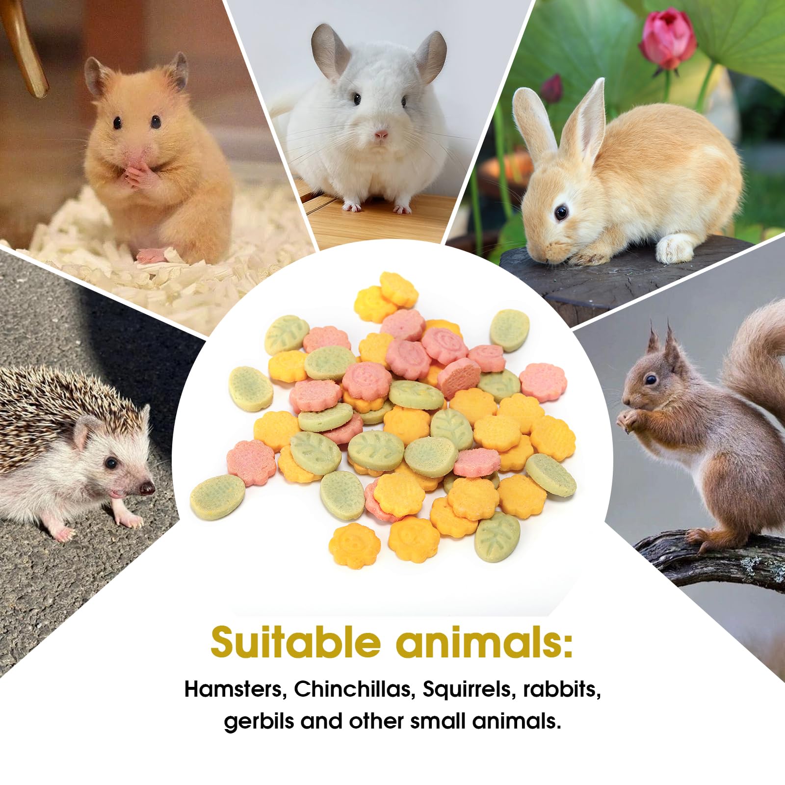 Abizoo 3 Vegetable Chews vibrant colors attract curious small pets during play