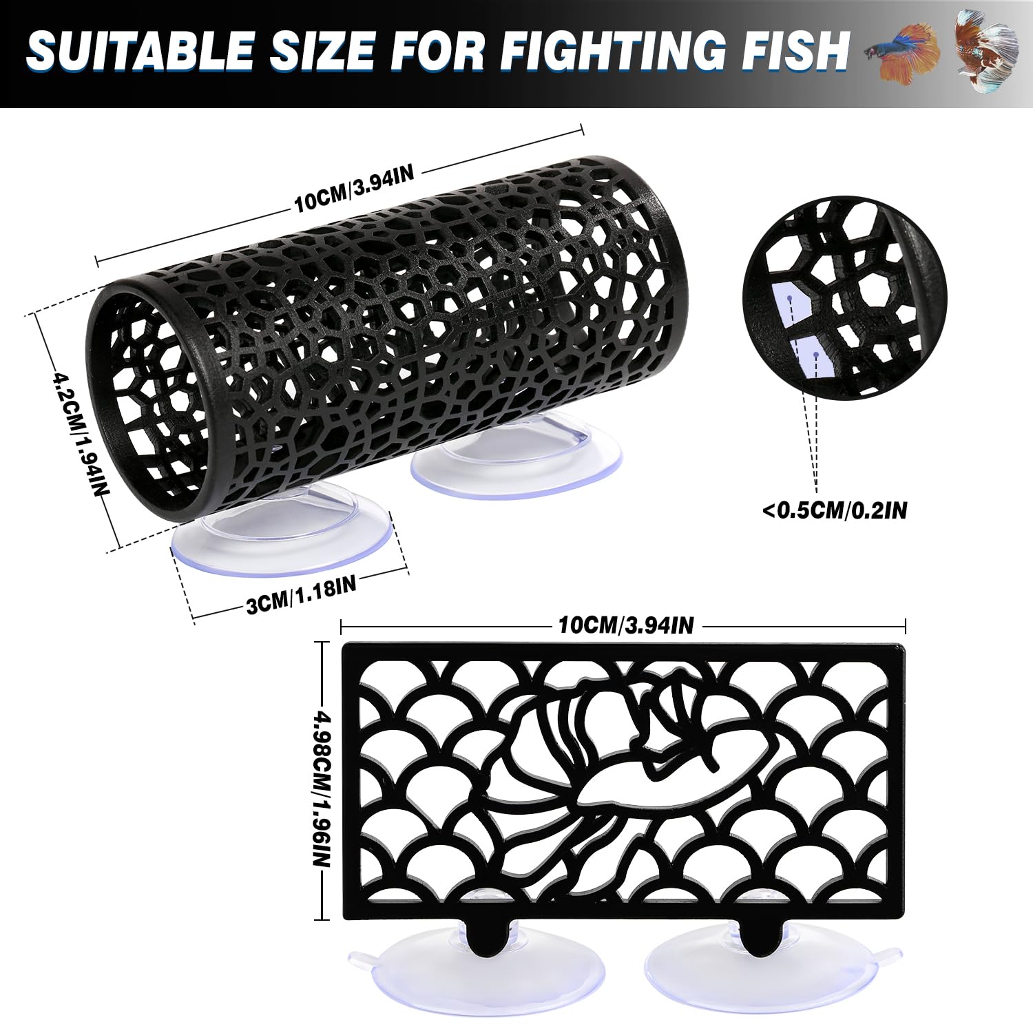 Abizoo Betta hammock bed provides resting spot and visual interest.