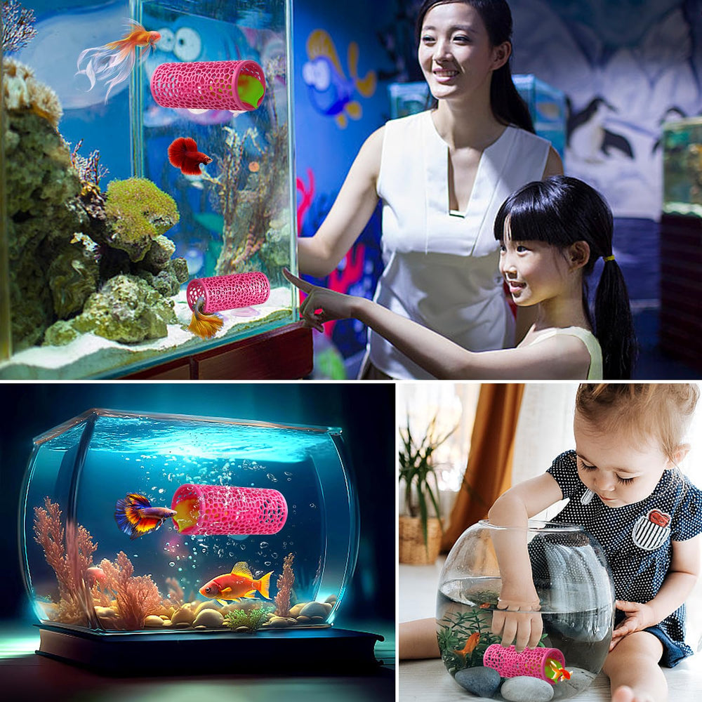 Abizoo Betta pink tunnel hideout demonstrates habitat usage for small fish.