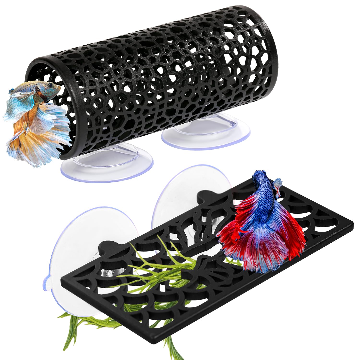Abizoo Betta tunnel swim tube with soft edges enhances tank enrichment.