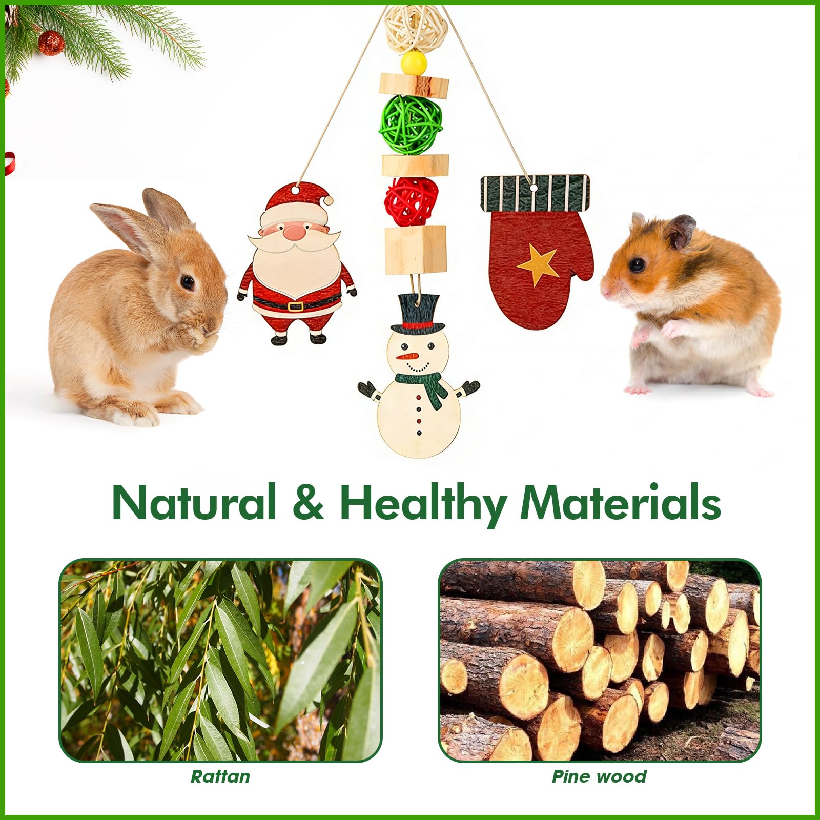 Abizoo Christmas rattan balls emphasizes natural texture to satisfy gnawing and play