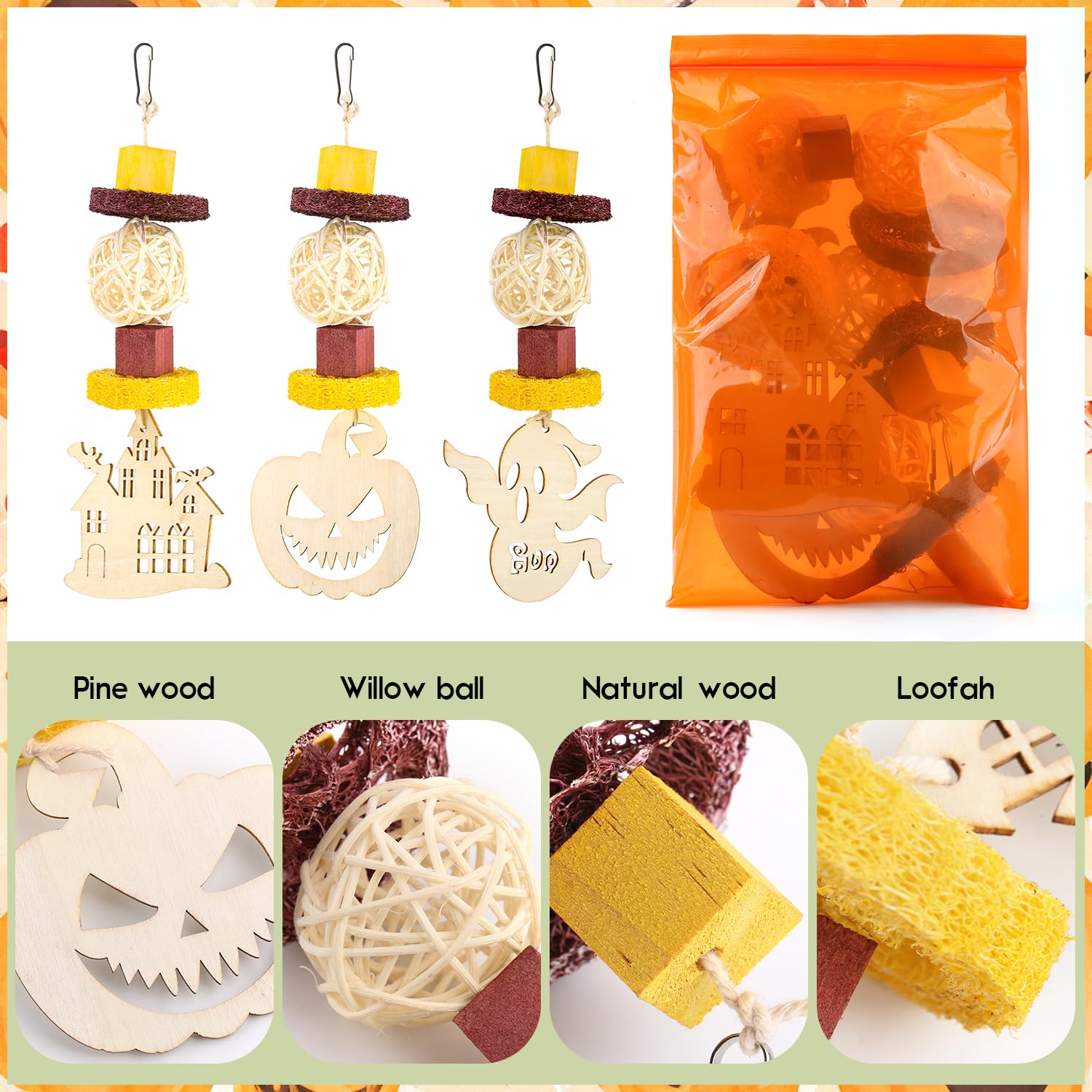Abizoo Halloween hanging bundle enables multi-animal sharing and toy rotation.