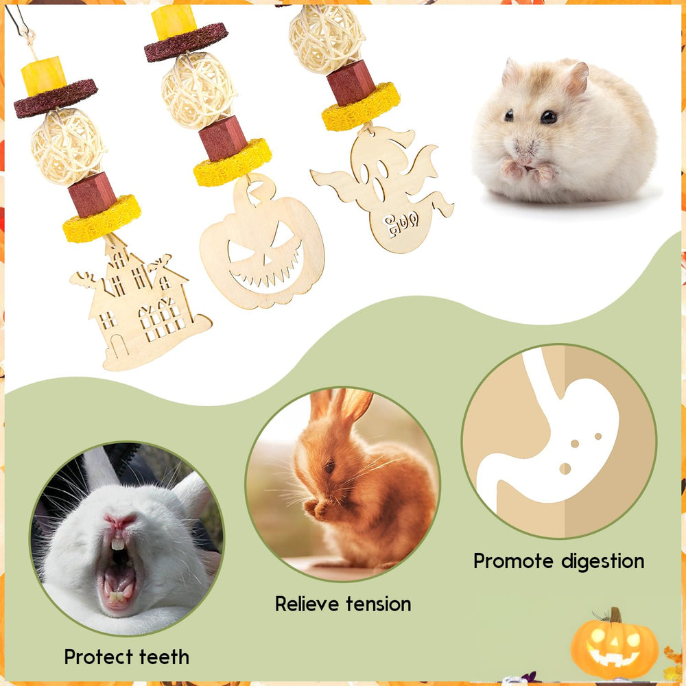 Abizoo Halloween wooden skewers provide varied textures to satisfy chewing instincts.