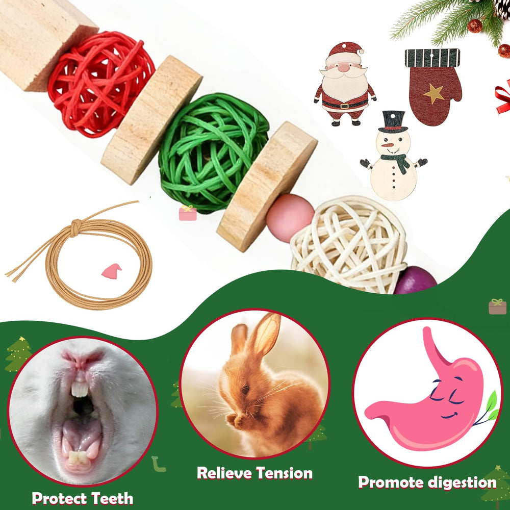 Abizoo hanging ornaments image shows secure cage decor that doubles as chew toys