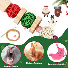 Abizoo hanging ornaments image shows secure cage decor that doubles as chew toys