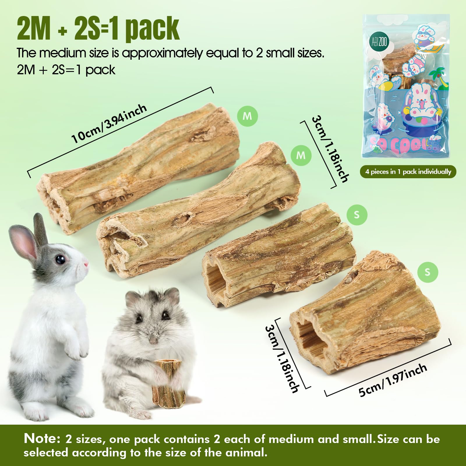 Abizoo papaya trunk chews close-up emphasizes fresh texture and potential hairball aid