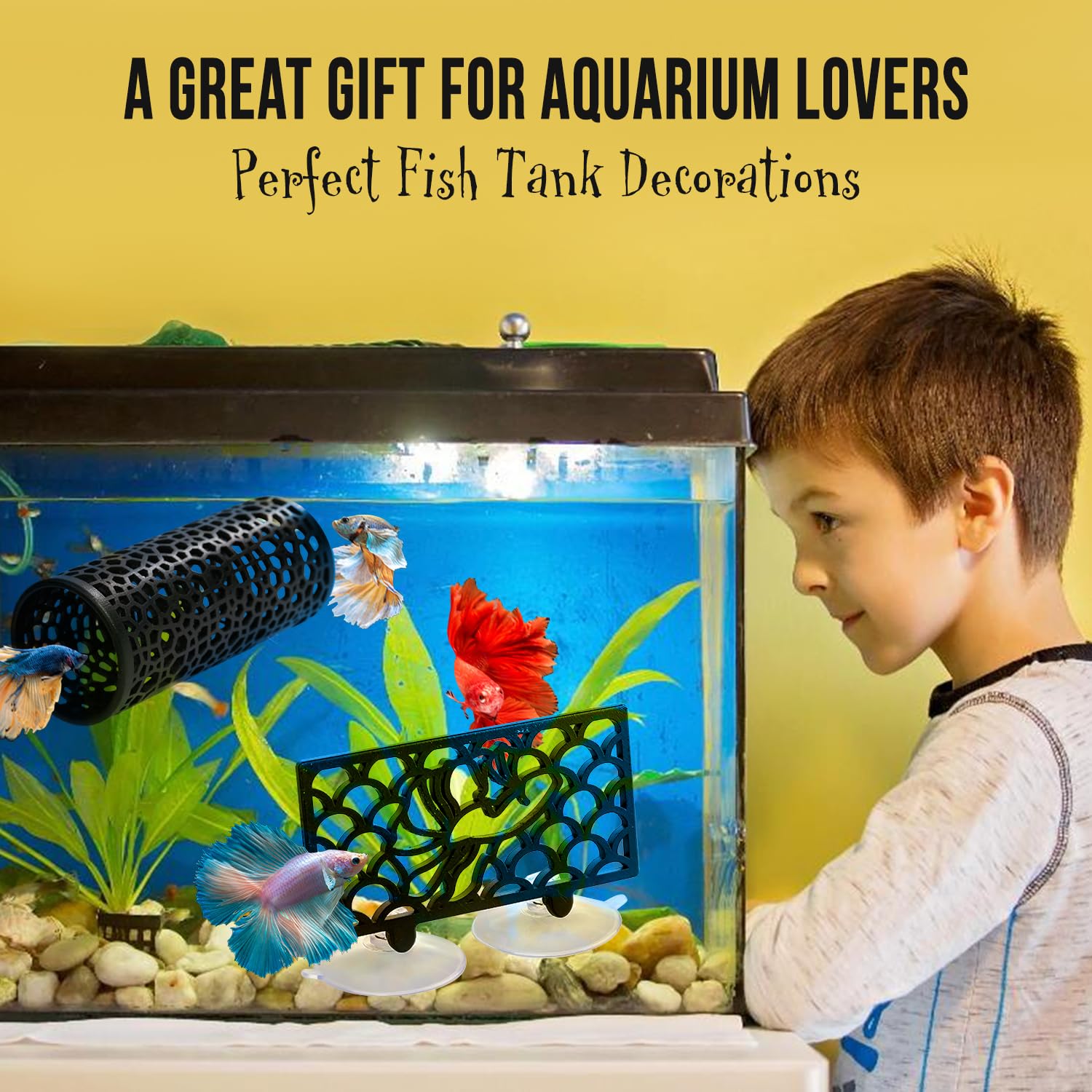 Abizoo Shrimp and Guppies hideout supports small fish habitat.