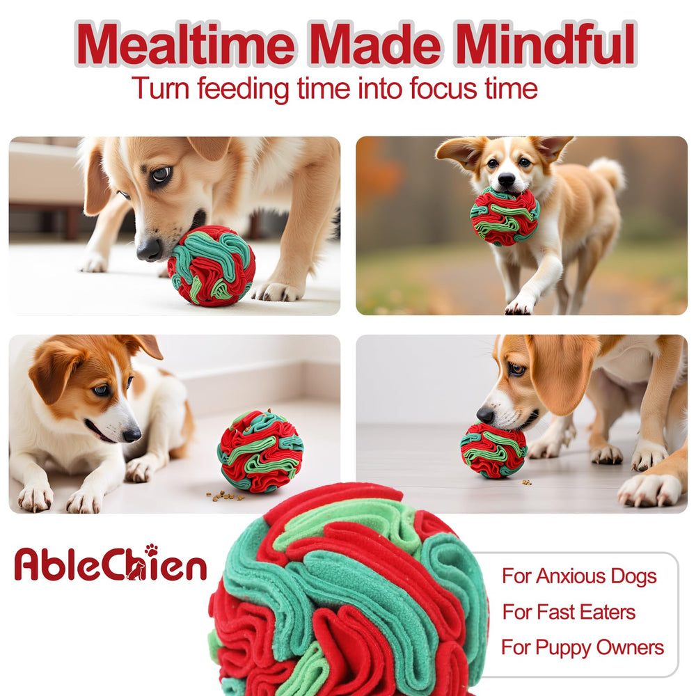 Ablechien Snuffle Ball sturdy-stitching withstands playful tugging and chews.